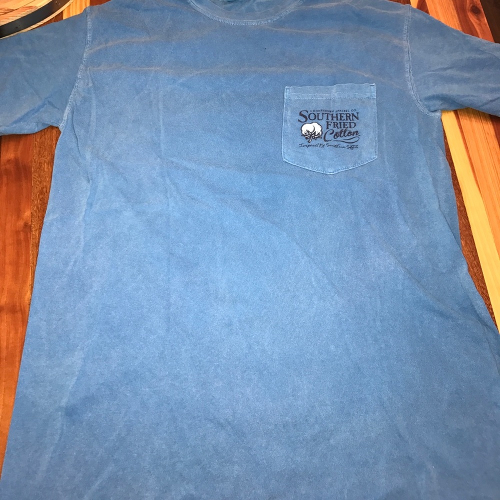 Blue southern fried cotton t-shirt