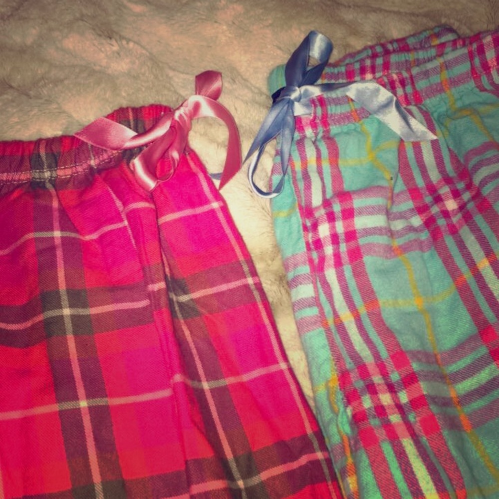 Two pairs of flannel pajama pants