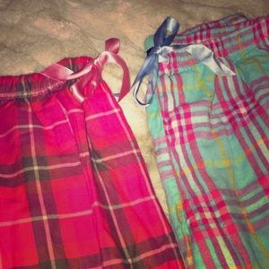 Two pairs of flannel pajama pants