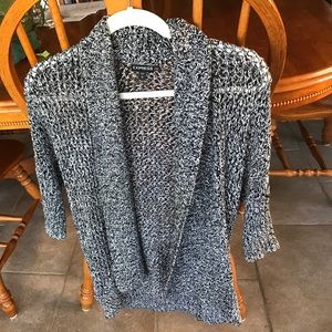 Black and white knit open cardigan from Express