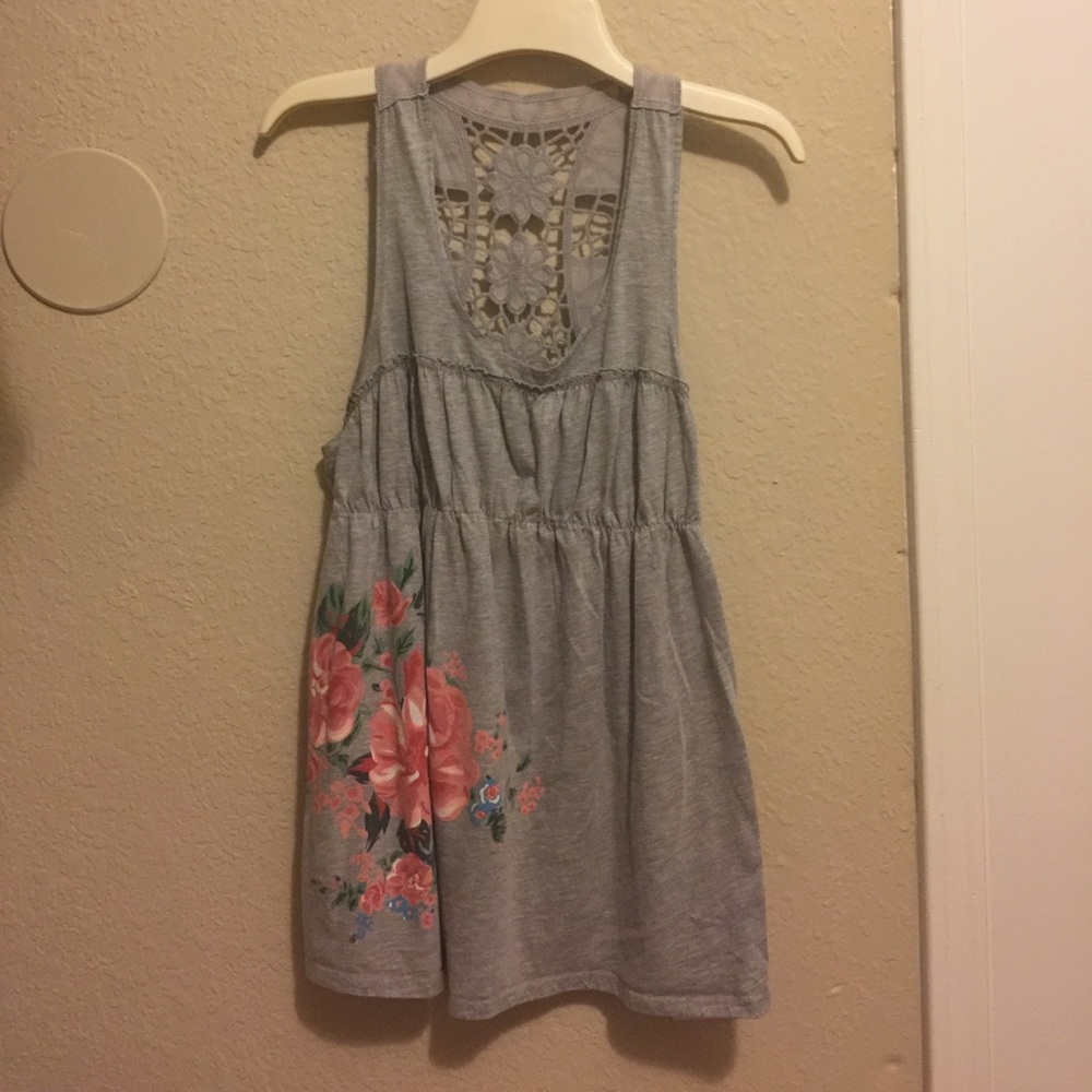 Floral razor back tank top