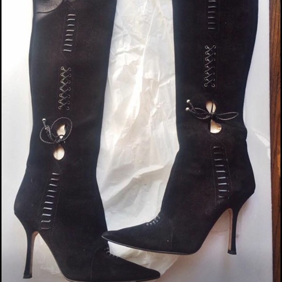 JIMMY CHOO SUEDE LEATHER BOOTS - Picture 1 of 5