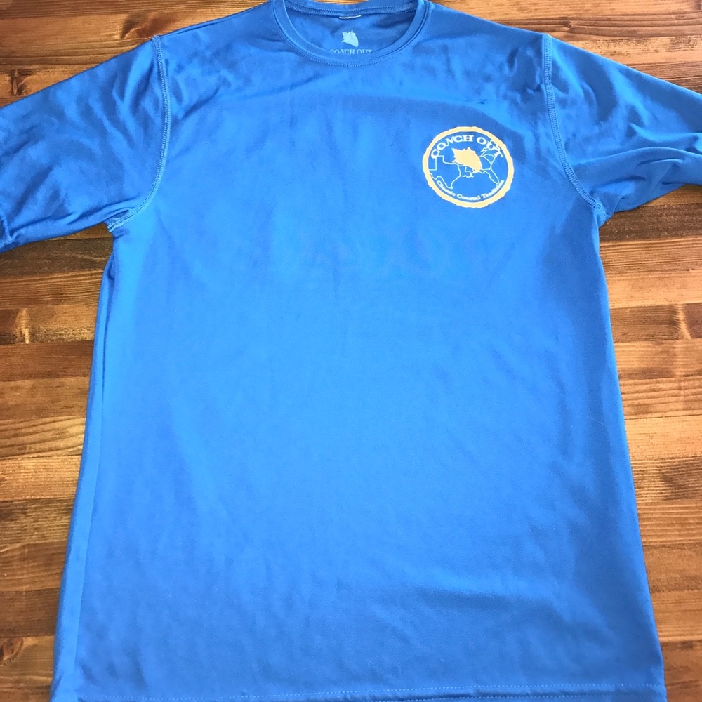 Blue dri-fit material t-shirt