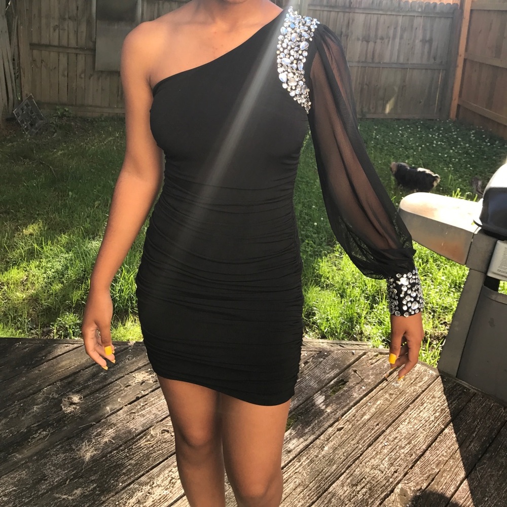 Black off the shoulder dress