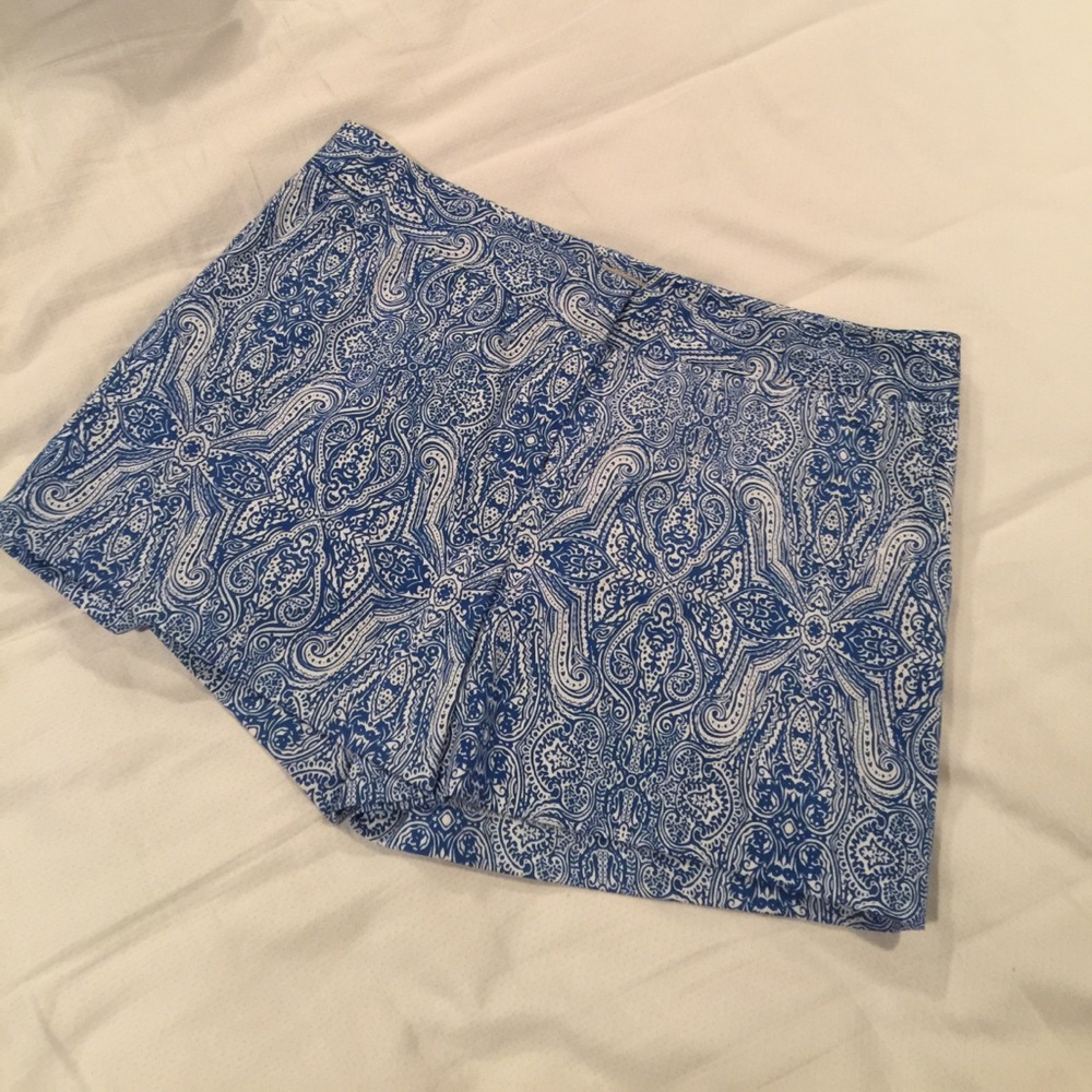 Blue and White Cremieux Shorts
