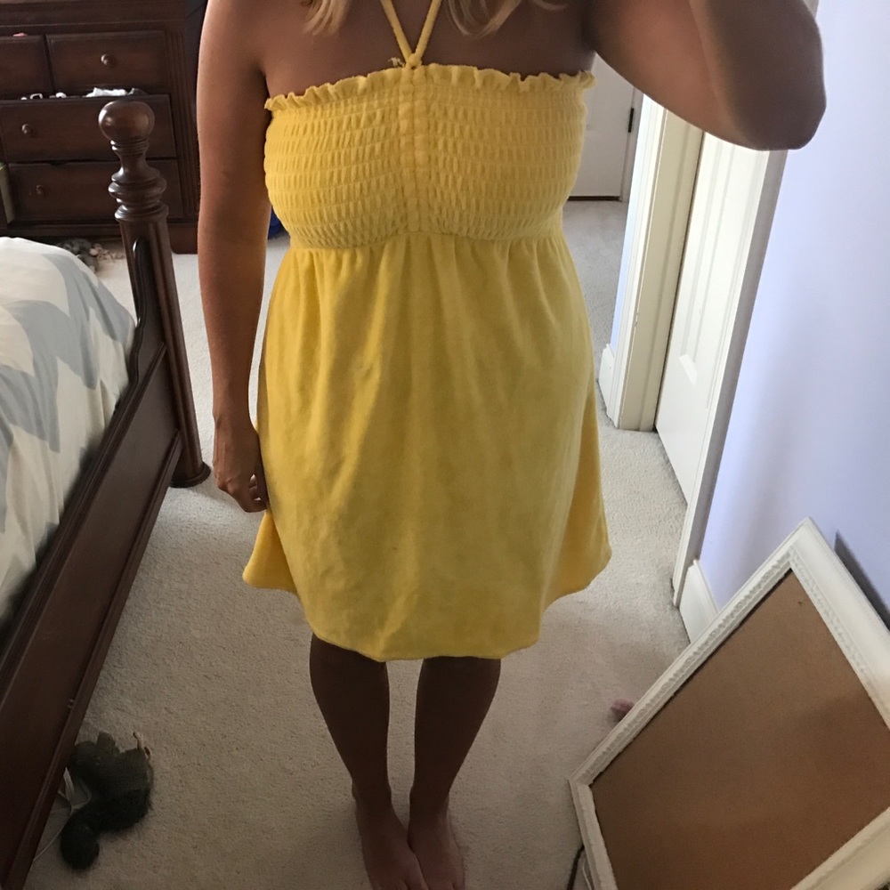 Yellow halter sundress/coverup