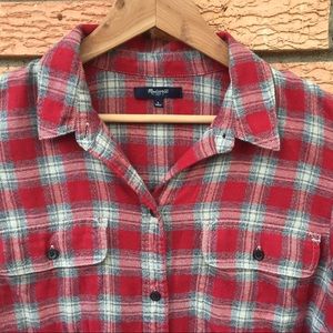 NEW madewell ex-boyfriend shirt in fairfax plaid