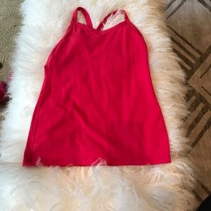 Pink Lululemon Workout Top With Built In Bra