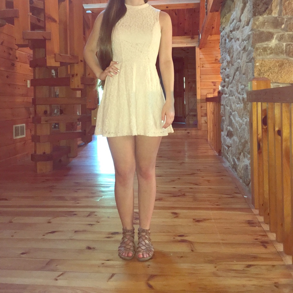 Lace High Neck Dress