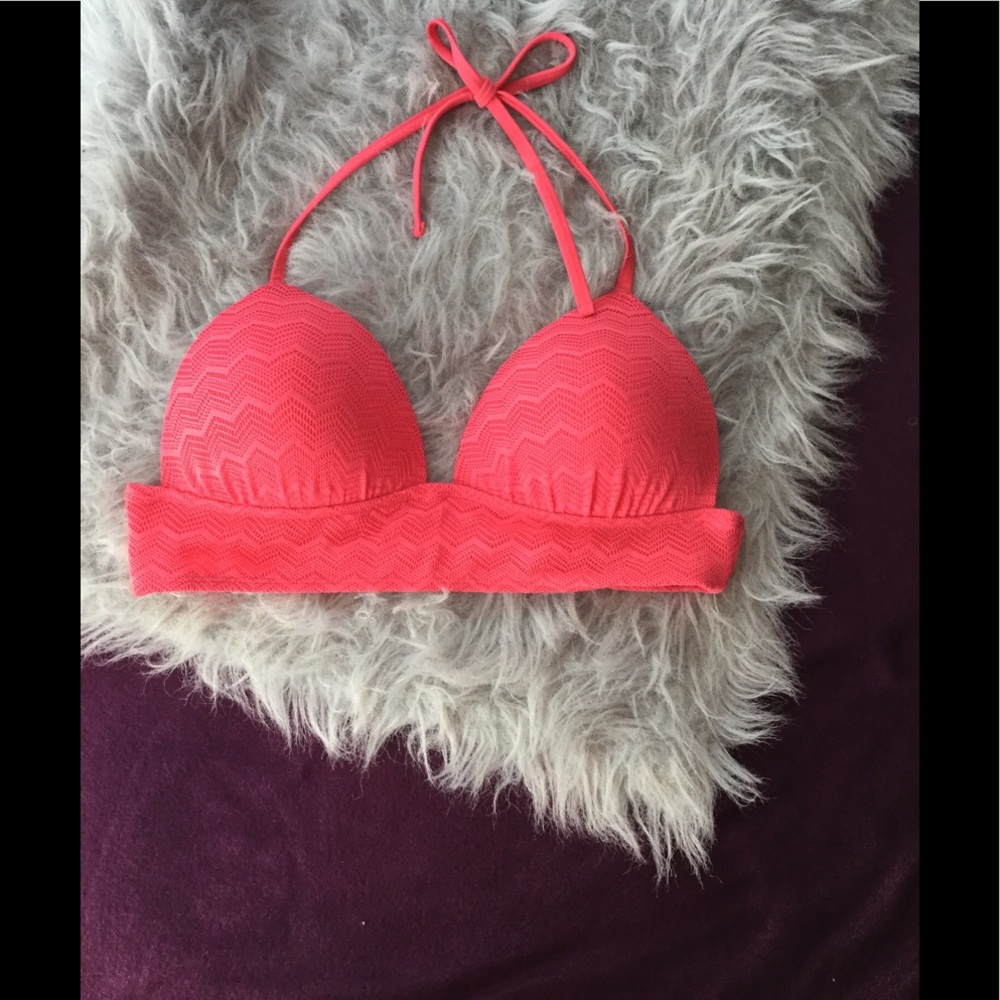 Aerie perky triangle bikini top, size L