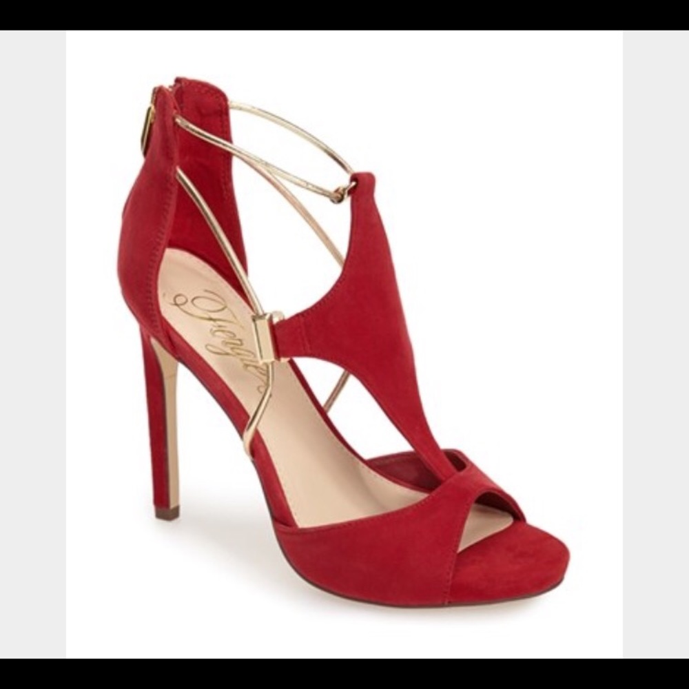 NEVER WORN - Fergie Red Suede Heels