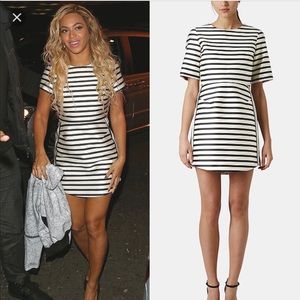 Topshop Striped Satin A-Line Dress