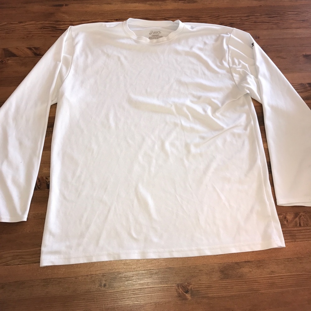 White asics long sleeves t-shirt dri-fit material