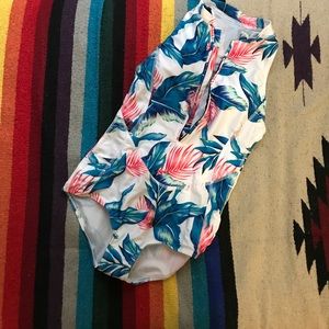 Tropical One Piece Swim Suit M