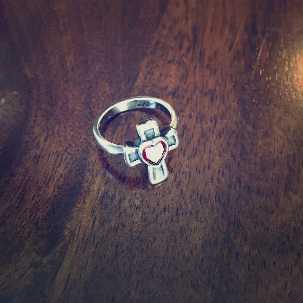 James Avery Ruby Cross Ring