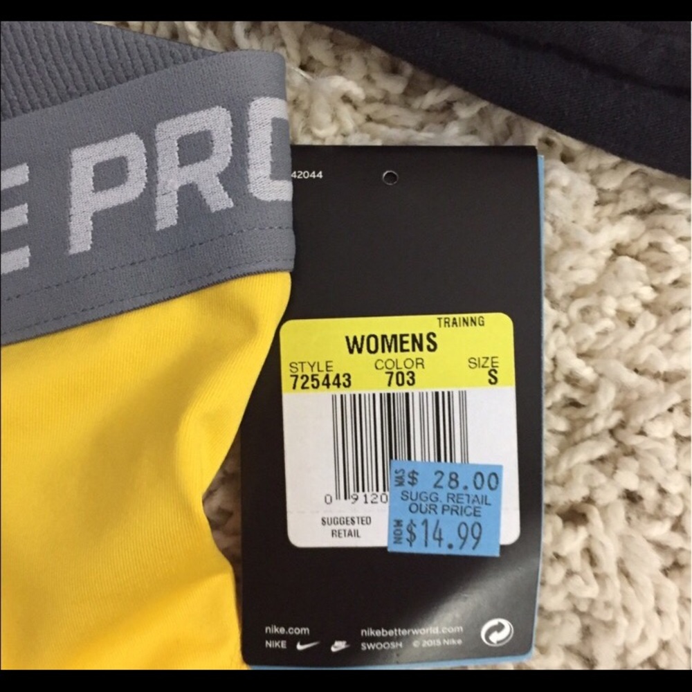 Yellow NIKE workout shorts