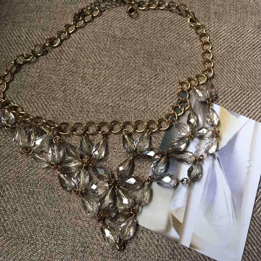 Gray and gold statement necklace