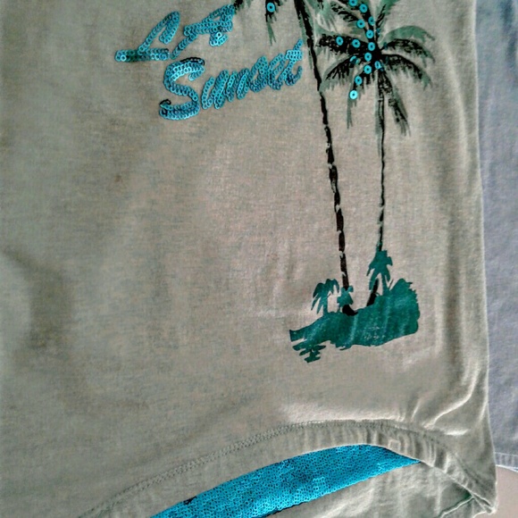 KIDS GIRLS Hi-LOW sequin tank /trapeze tank set L - Picture 4 of 4