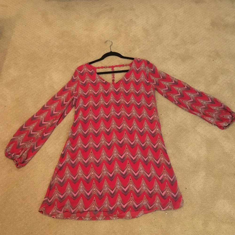 Long sleeve patterned dress