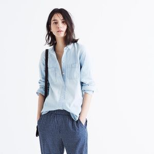 NEW madewell slim ex-boyfriend shirt in chambray