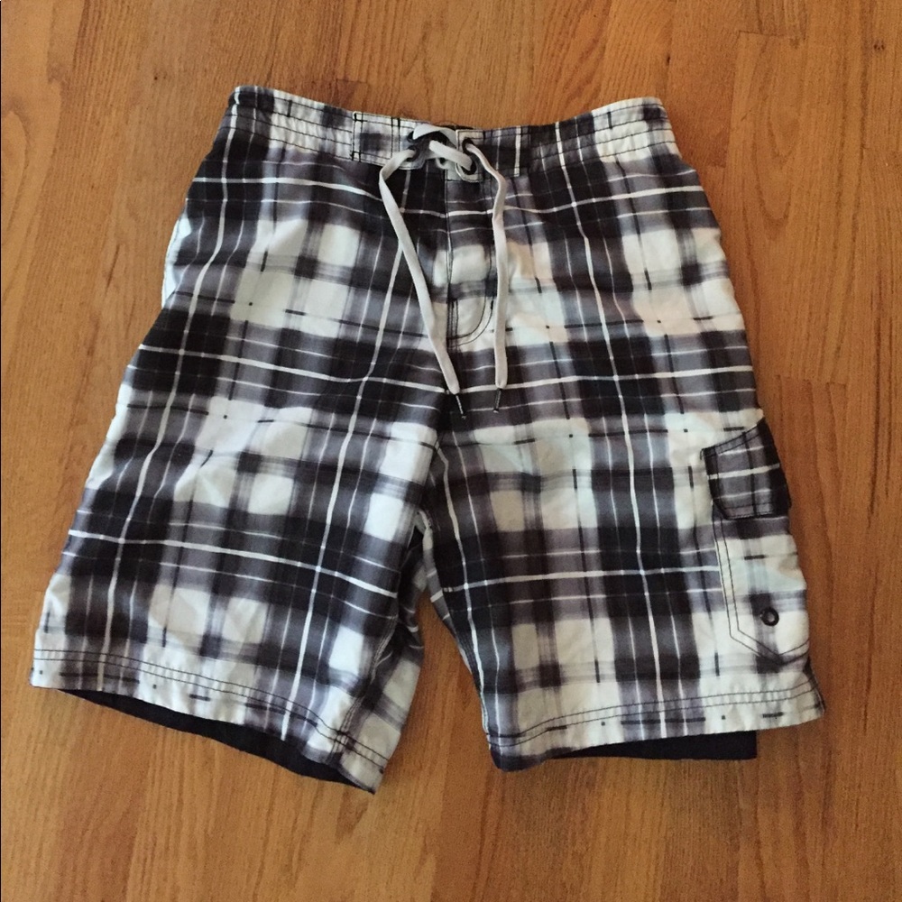 Speedo Plaid Swim Trunks