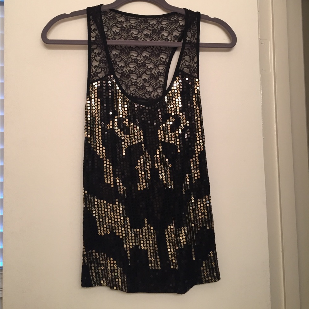 Forever 21 sequin and lace tank top