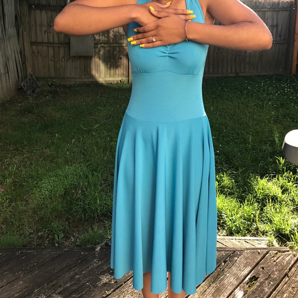 Aqua Blue flowy dress