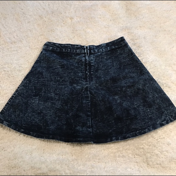 Mineral Wash Denim Skirt A-Line - Picture 7 of 8