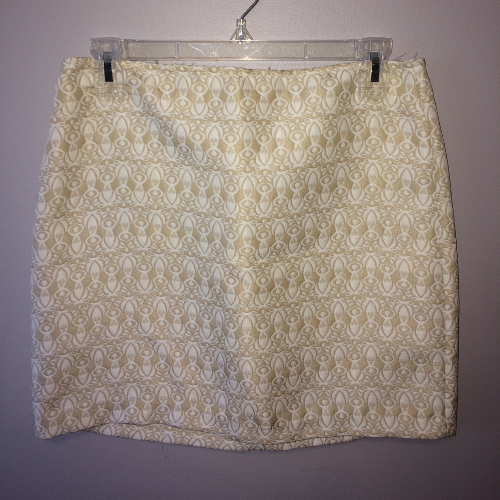 White and Creme boutique skirt, size M