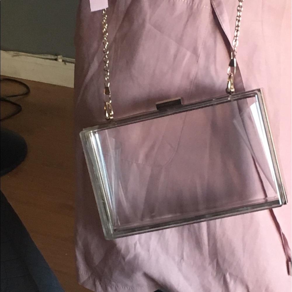 Rectangular clear/transparent shoulder purse