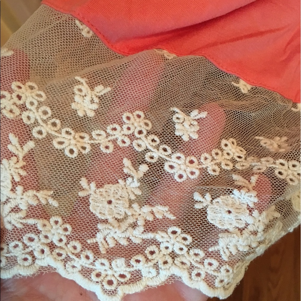 🌟Coral Lace Trim Tunic Dress🌟 - Picture 5 of 5