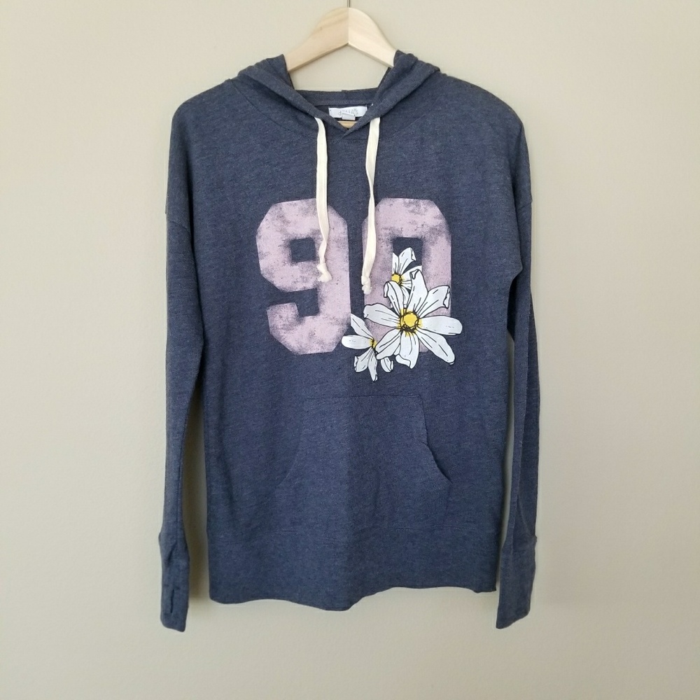 Delia's Printed Oversized Sweatshirt Hoodie S