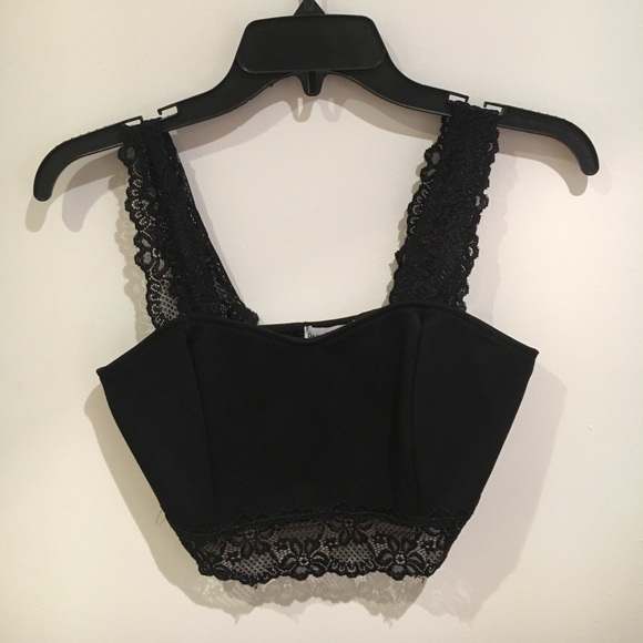 Lace Trimmed Crop Top - Picture 1 of 1