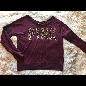 Victoria's Secret PINK Sequin Leopard Top