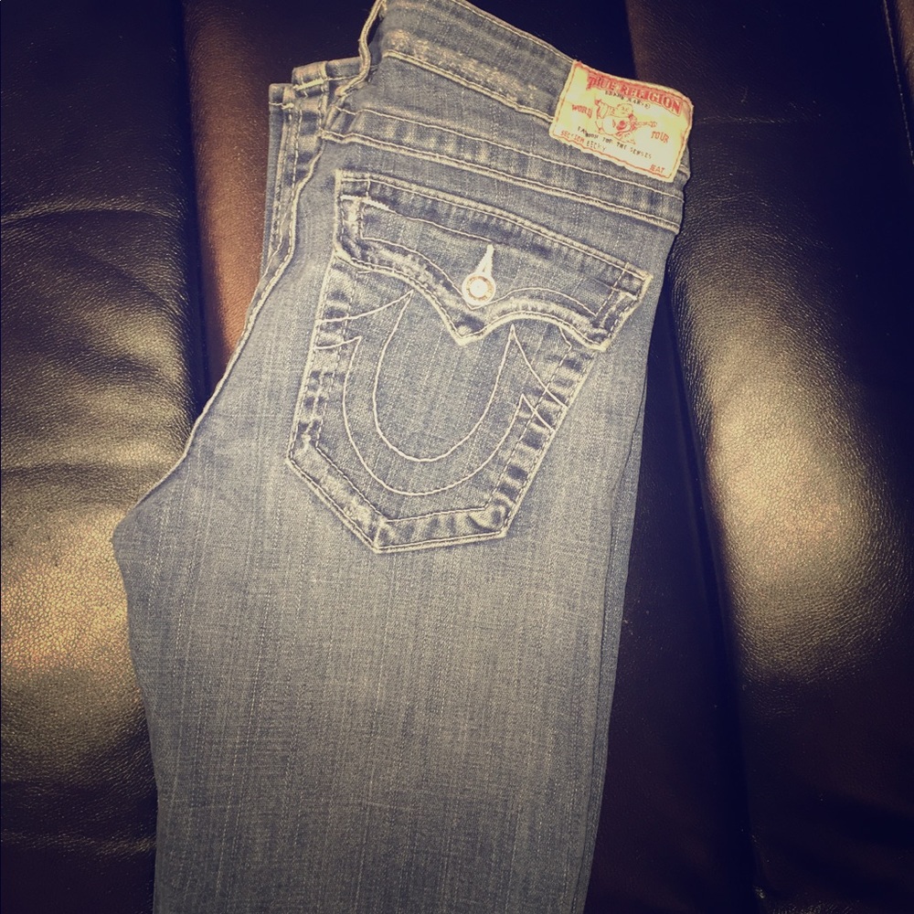 True Religion Light Blue Flare Jeans