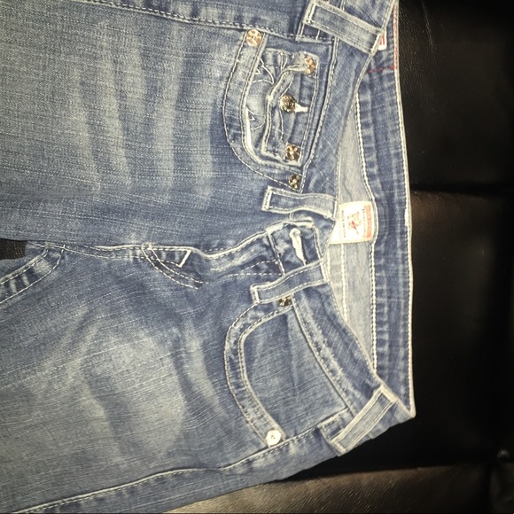 True Religion Light Blue Flare Jeans - Picture 2 of 2