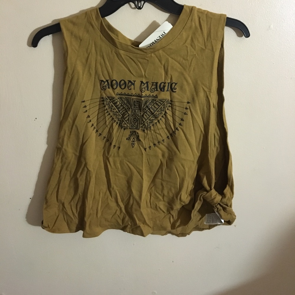 Forever 21 mustard slit crop top