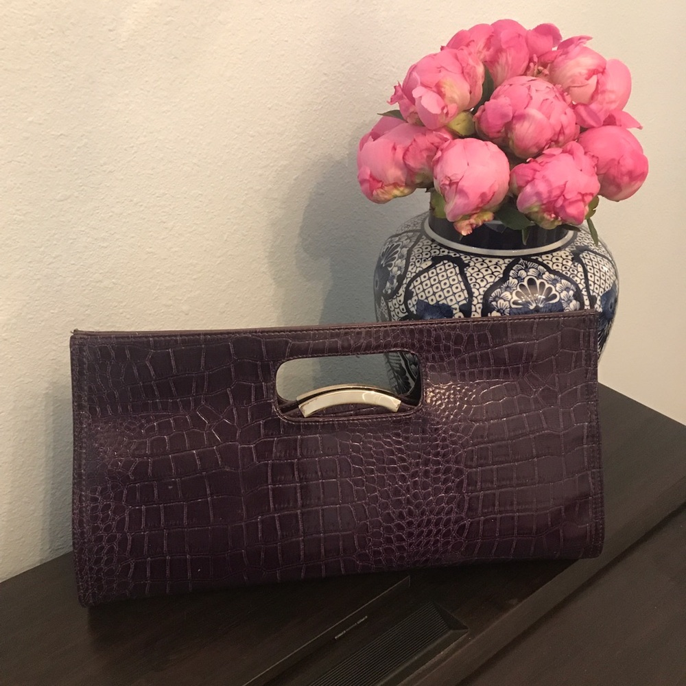 Croc skin clutch