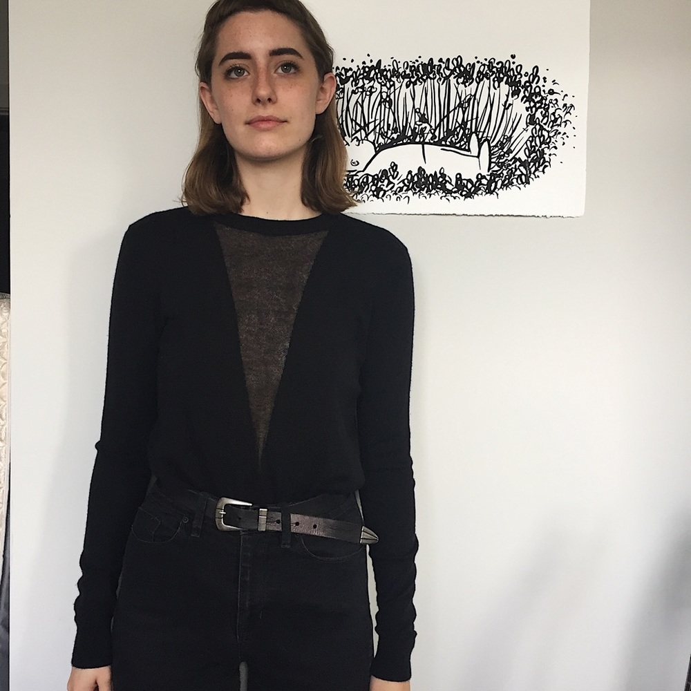 BCBG MAX AZRIA Black V-neck Sweater