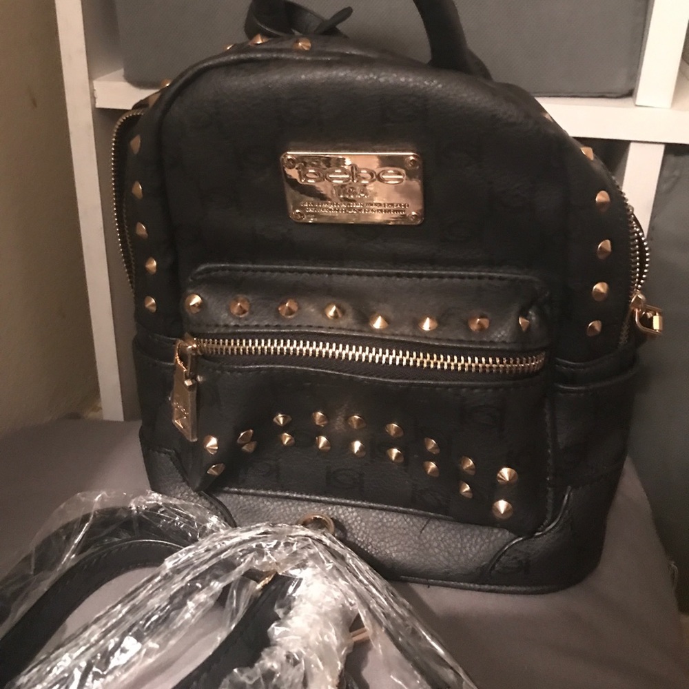 BEBE JET STUDDED MINI BACKPACK