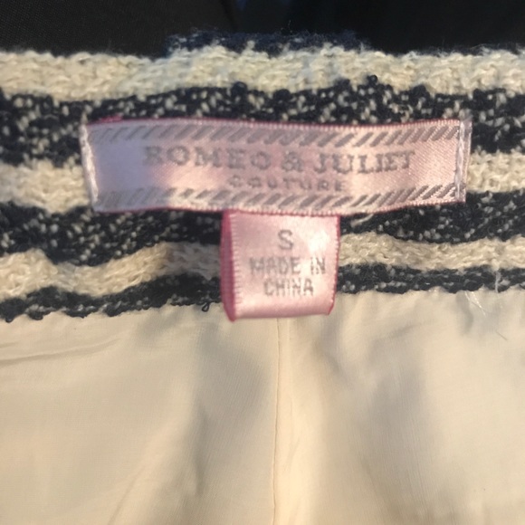 Romeo & Juliet Couture Navy & White Shorts - Picture 7 of 7