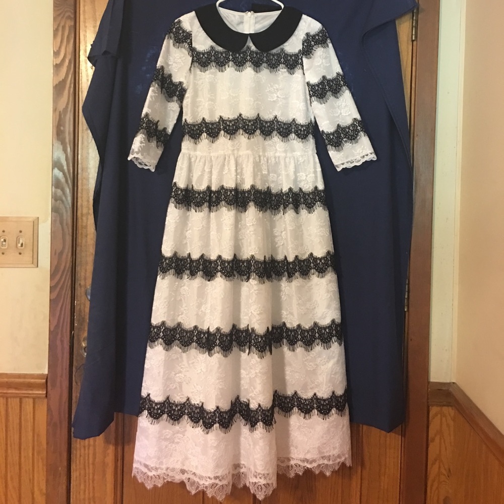 Black and white lace dress