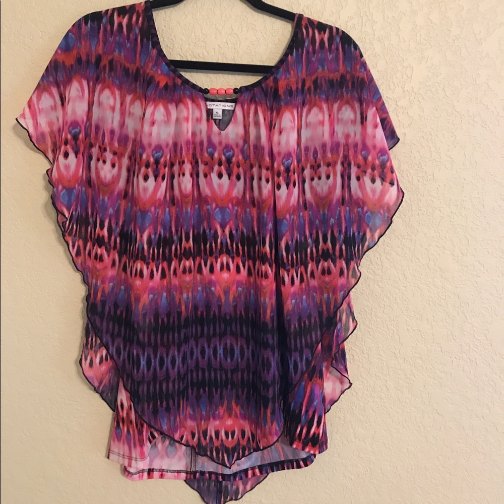 Dip dyed flowey blouse