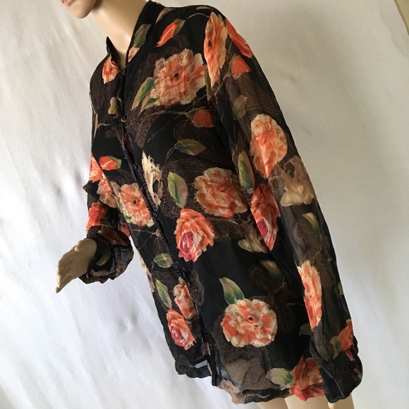 ClaUdiA RiChArd shEer sleEve fl0rAl bl0uSe ๐ฆจ - Picture 9 of 15