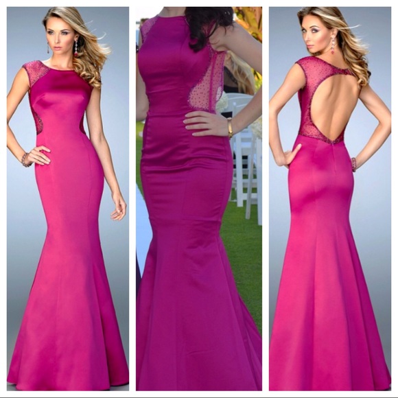 ❗️SALE❗️Prom La Femme Open Back Prom Dress Size 0 - Picture 2 of 4