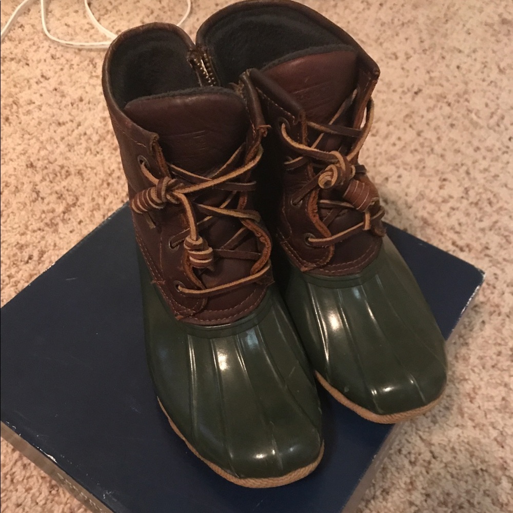 Sperry Saltwater Tan Green boot