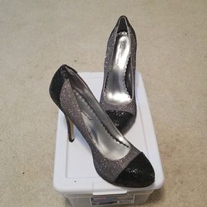 Silver and Black Pumps