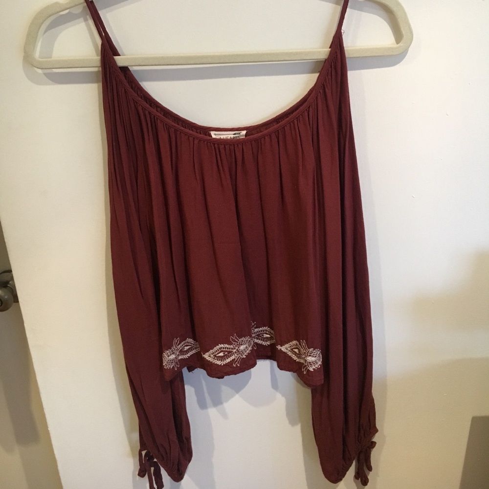 LA Hearts Embroidered Crop Top