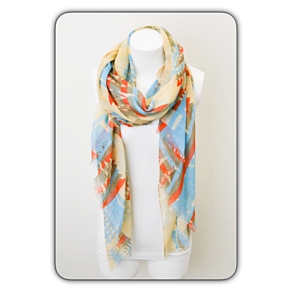 🔵CLEARANCE🔵Lightweight Khaki Aztec Tribal Scarf - Picture 4 of 5