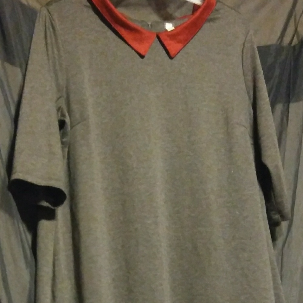 Grey & Red Doll Dress